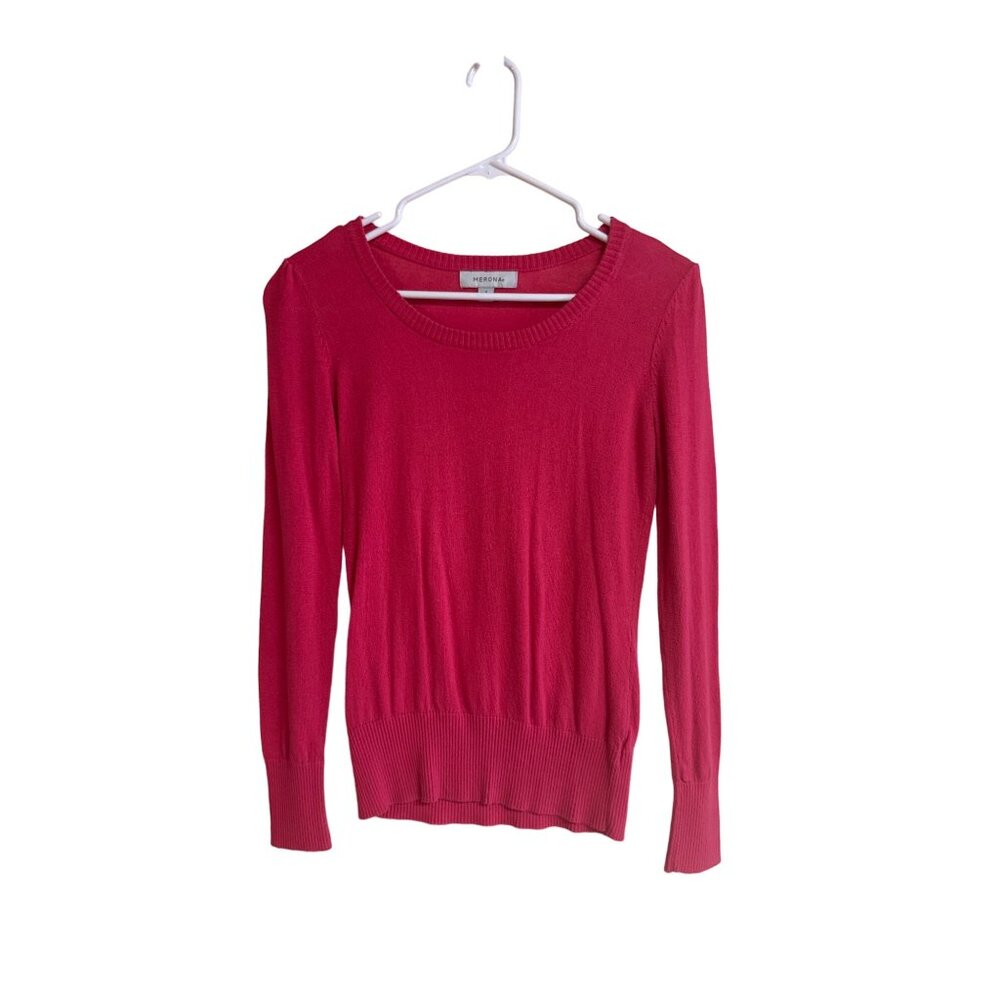 Merona S Crew Neck Long Sleeve Kit Pink Sweater